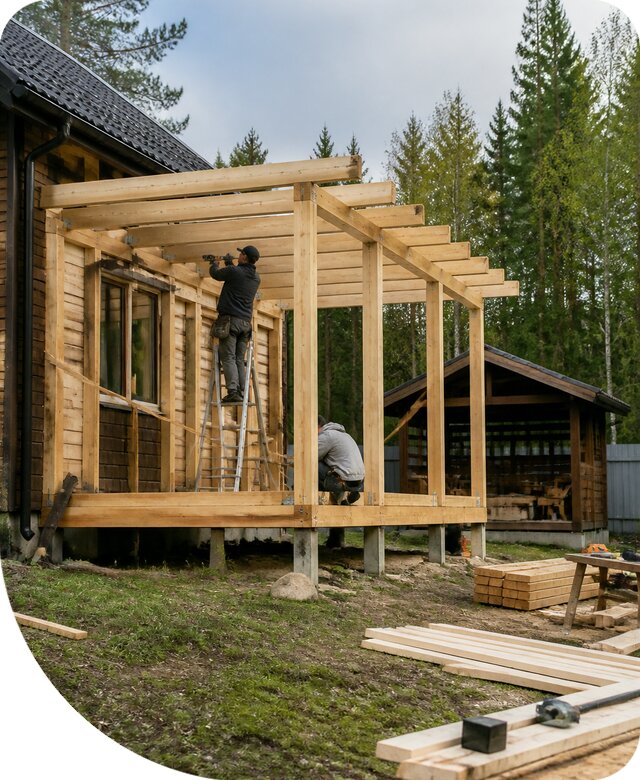 Строительство пристроек и построек на участке в Сургуте